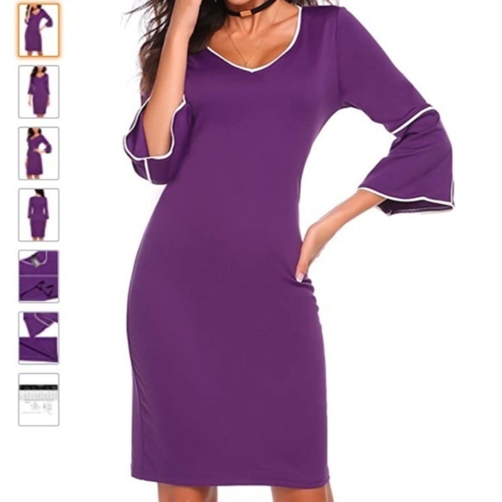 NWT Bell sleeve Purple dress